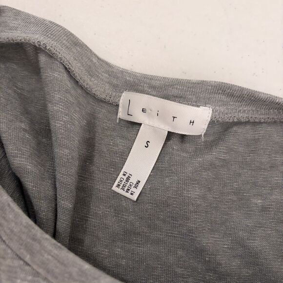 Leith Dress Women's Small Gray Sleeveless Ruched Tank Round Neck Solid Casual - Picture 7 of 9